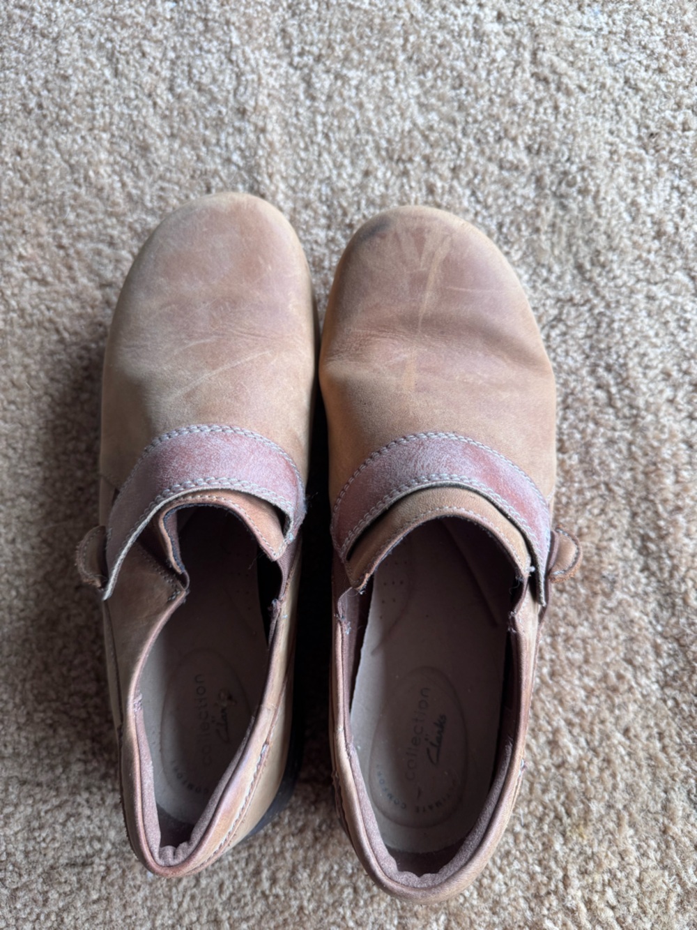 Clarks Women's Slip-On Loafers in Light Brown